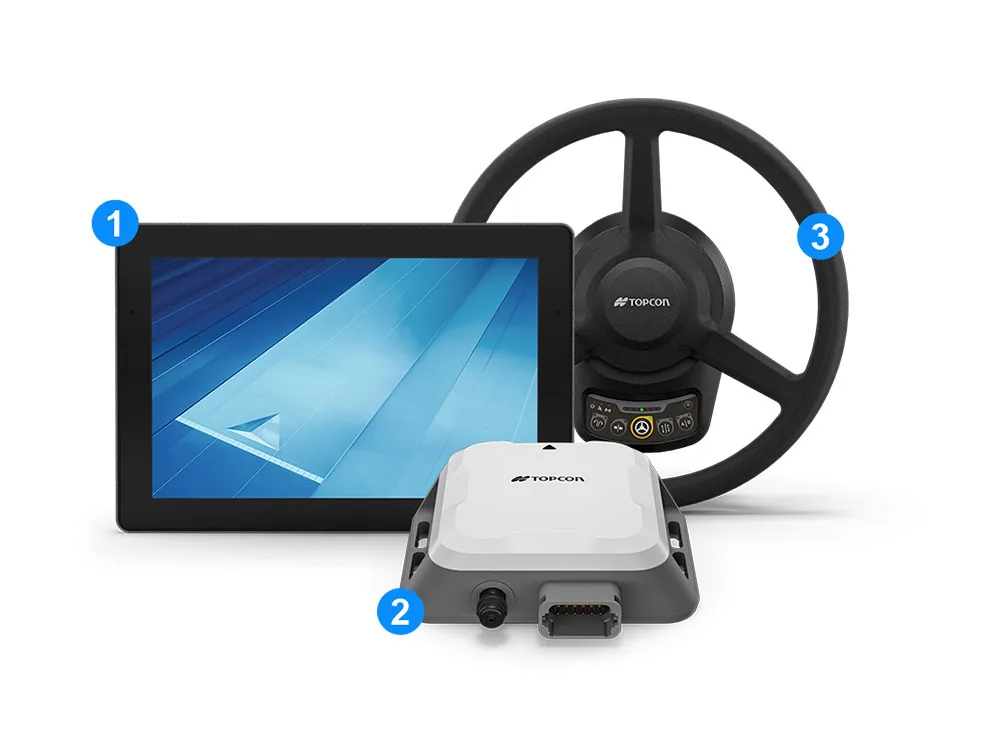 Kit Topcon Value Line completo: console, volante elétrico e receptor