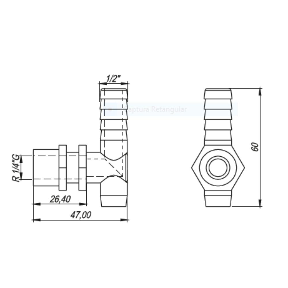 Conector "L" Para Mangueira De 1/2" (M267)