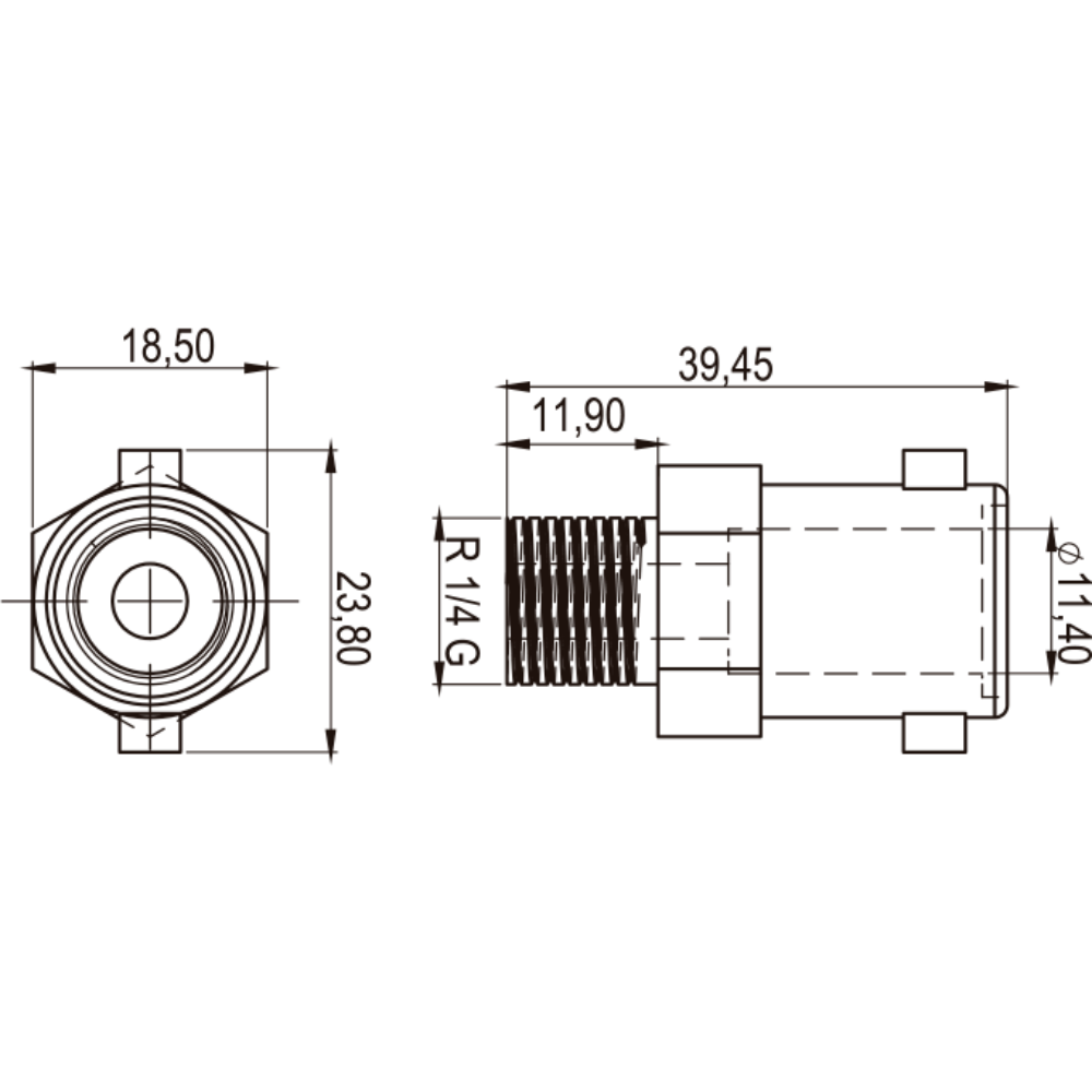 Adaptador Com Rosca 1/4" Para Engate Rápi...